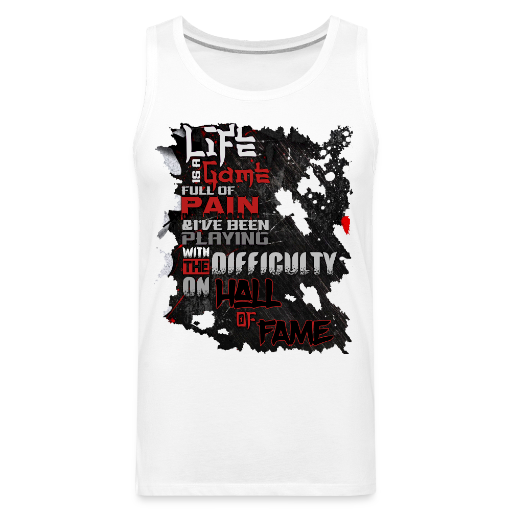 LIFE IS A GAME Men’s Premium Tank - white
