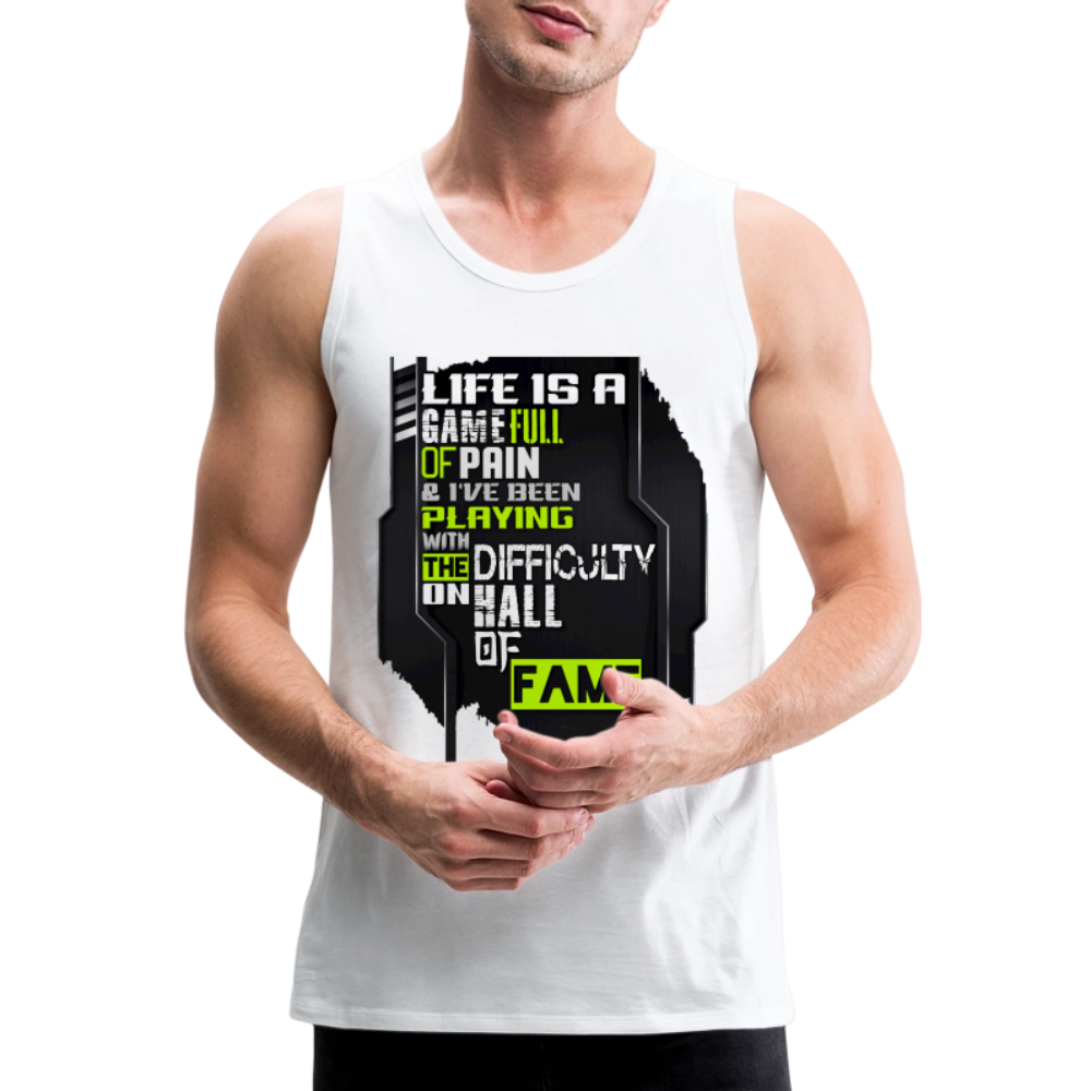 LIFE IS A GAME Men’s Premium Tank - white