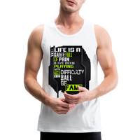 LIFE IS A GAME Men’s Premium Tank - white