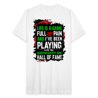 LIFE IS A GAME PALESTINE Edition  Men's T-Shirt by Bella + Canvas - white