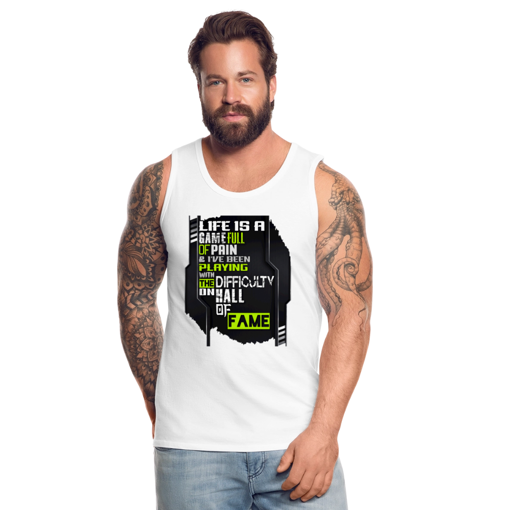 LIFE IS A GAME Men’s Premium Tank - white