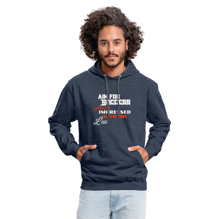 Aim For Success premium quality Hoodie - indigo heather/asphalt