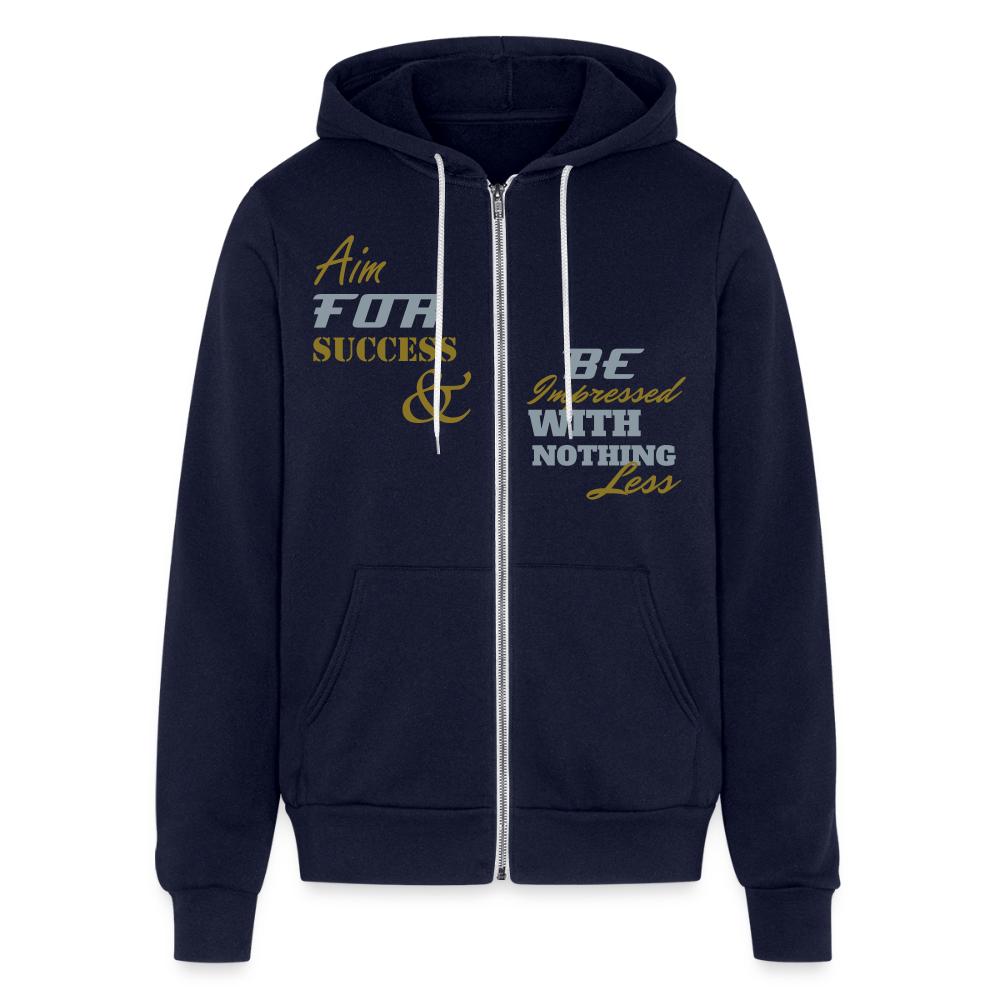 Aim For Success Premium Full Zip Hoodie - navy
