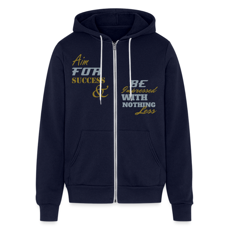 Aim For Success Premium Full Zip Hoodie - navy