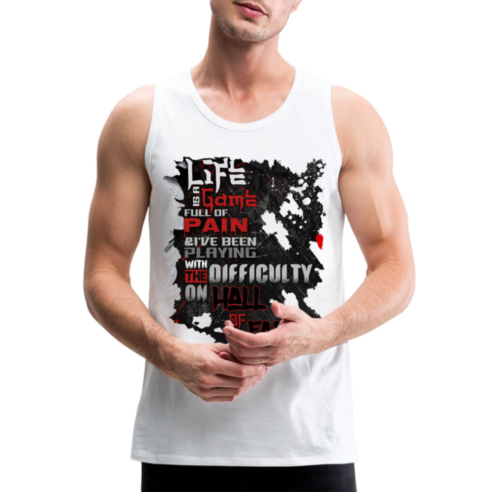 LIFE IS A GAME Men’s Premium Tank - white