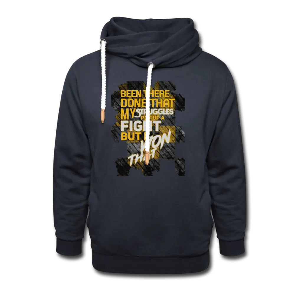 "BEEN THERE DONE THAT" Style 3 Shawl Collar Hoodie - navy
