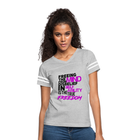"TRUE FREEDOM" Women’s Vintage Sport T-Shirt - heather gray/white